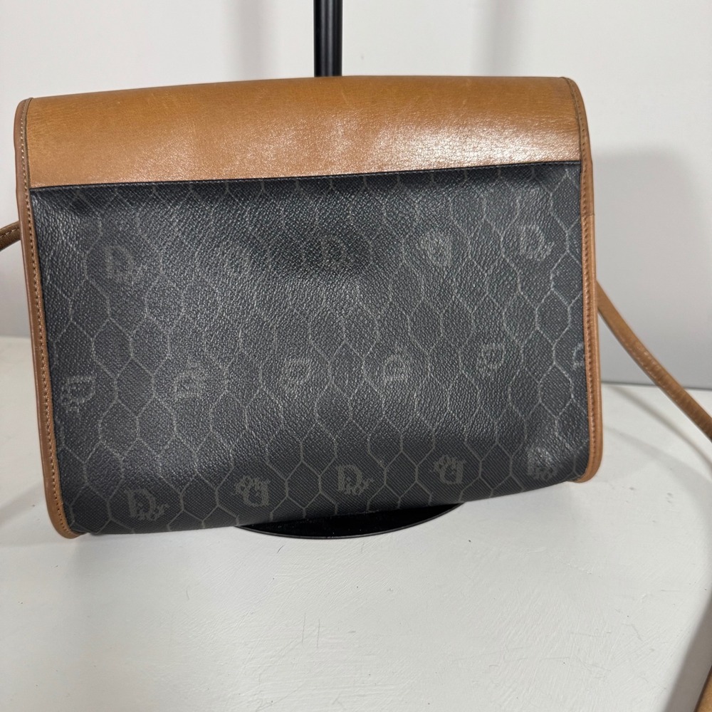 Vintage Christian Dior Paris Crossbody Bag Honeycomb Logo Crossbody Bag - Picture 2 of 8